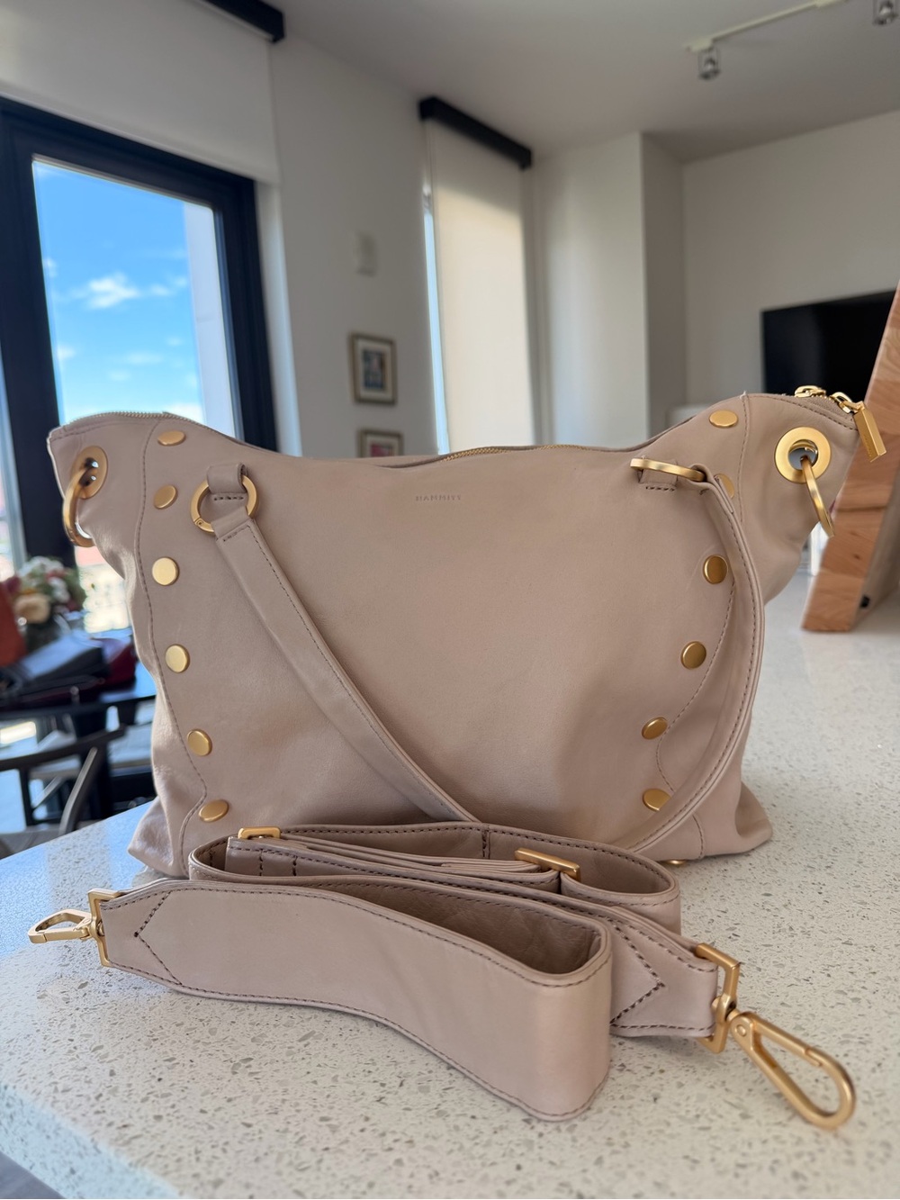 HAMMITT Large Daniel Purse - Tan/Taupe - with extendable arm strap -2022 Vintage